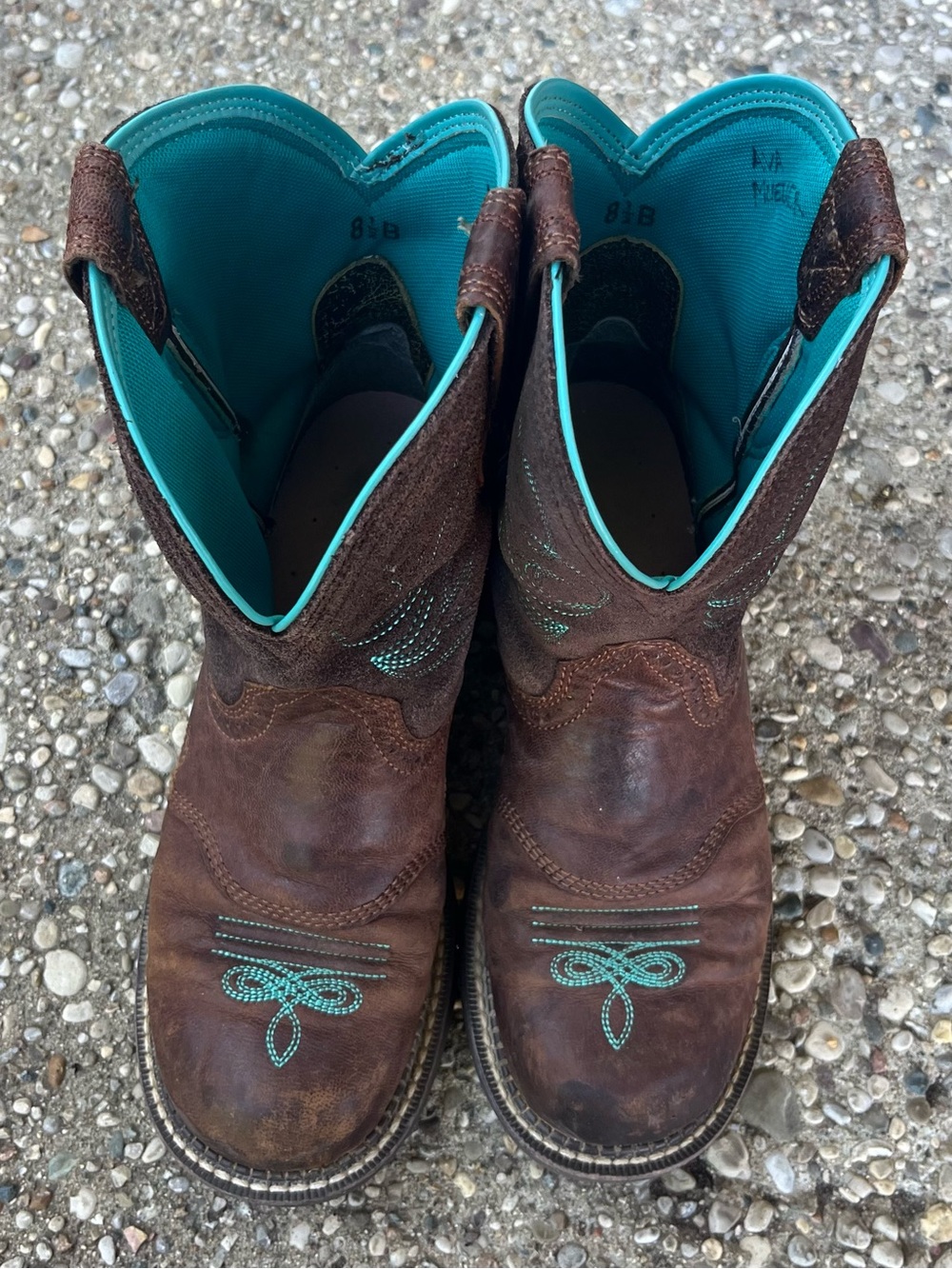 Ariat Women’s Western Cowboy Boots Size 8.5 B Brown Leather Round Toe